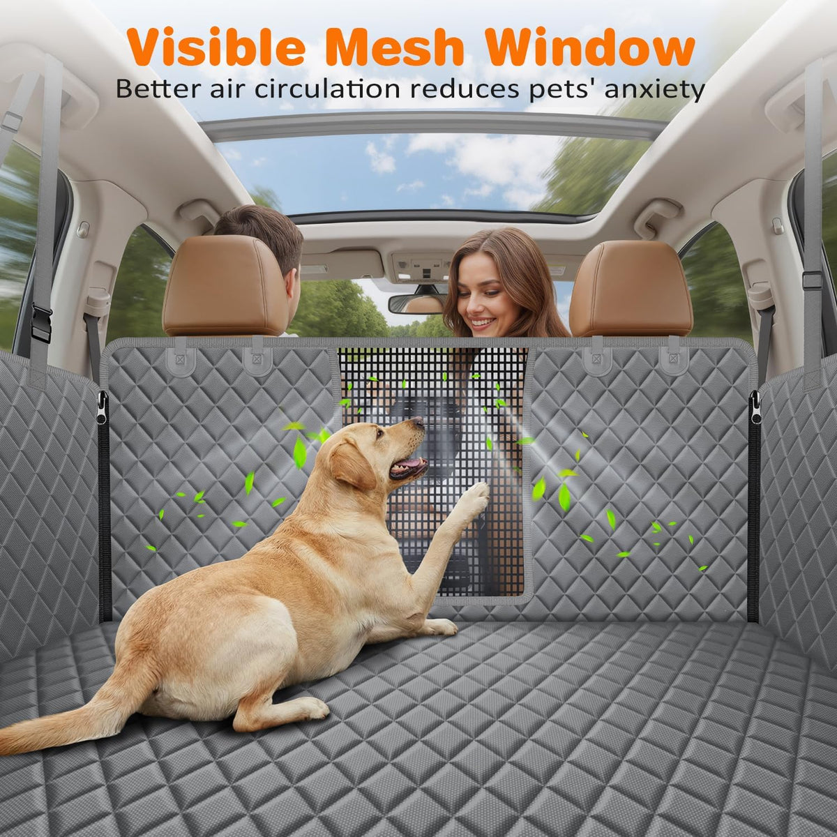 4-in-1 Waterproof Hammock Dog Car Seat Cover for Back Seat